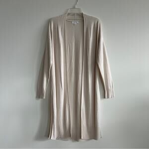 ✨ Prologue Mushroom/Cream Long Sleeve Lightweight Knit Open Cardigan Size Medium
